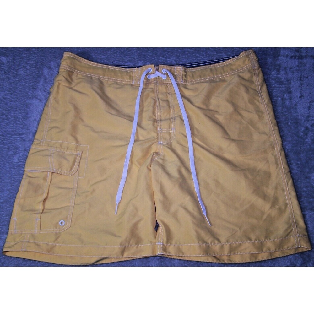 Merona Swim Men's XL 40/42‎ Trunks Board Shorts Yellow Pre-Owned